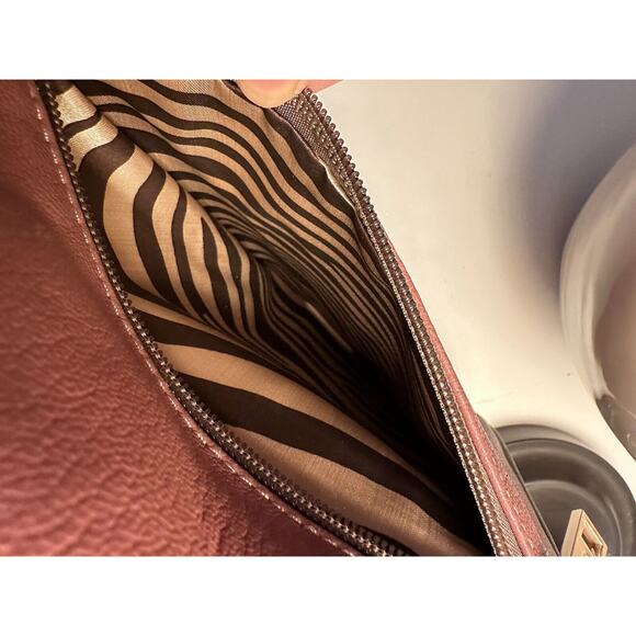 SAMOE STYLE ADJUSTABLE STRAP BUCKET PURSE Pink Leather Boho - Picture 12 of 16